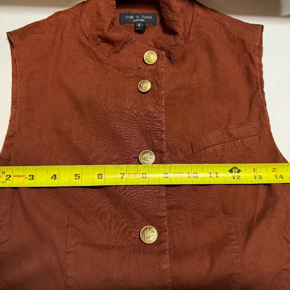 Rag & Bone Women's Slade Linen-Blend Vest Size 4 - Picture 11 of 14